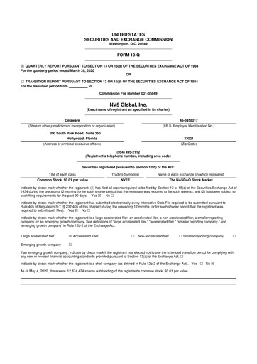 Thumbnail NV5 Global
 10-Q Quarterly Report FY2020 