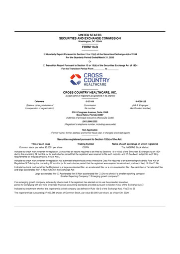 Thumbnail Cross Country Healthcare 10-Q Quarterly Report FY2020 