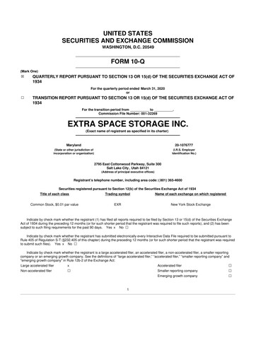 Vorschaubild Extra Space Storage
 10-Q Quartalsbericht 2020 