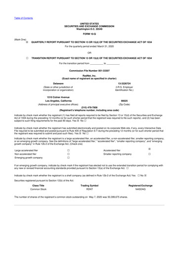 Thumbnail RadNet 10-Q Quarterly Report FY2020 