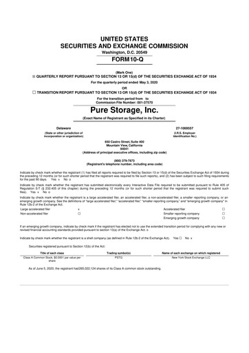 Vorschaubild Pure Storage
 10-Q Quartalsbericht 2020 