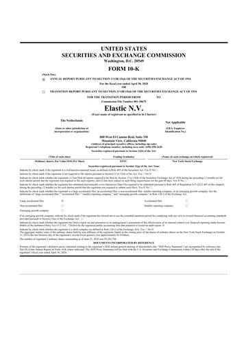 Thumbnail Elastic NV
 10-K Annual Report 2020