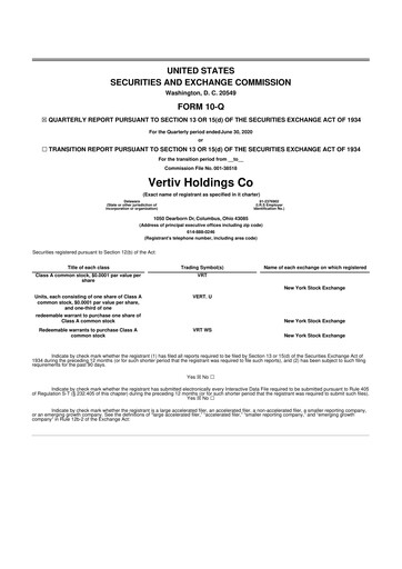 Thumbnail Vertiv Holdings
 10-Q Quarterly Report FY2020 