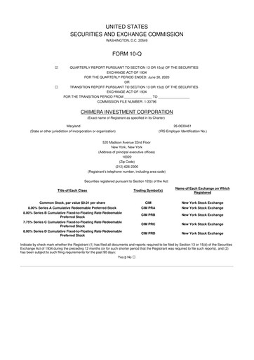 Vorschaubild Chimera Investment Corporation 10-Q Quartalsbericht 2020 