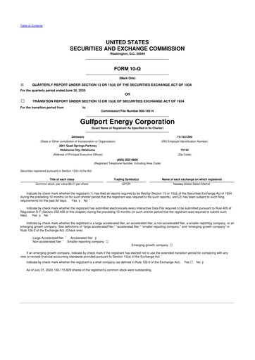 Thumbnail Gulfport Energy 10-Q Quarterly Report FY2020 