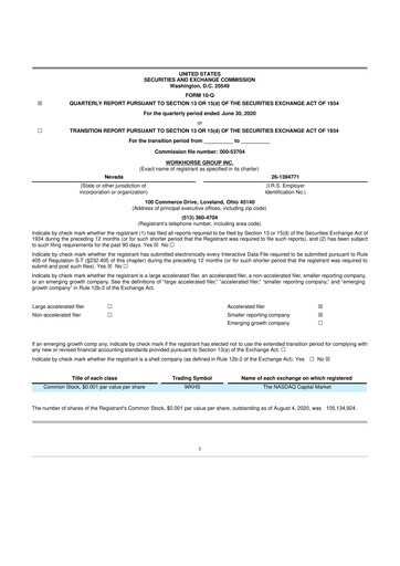 Thumbnail Workhorse Group
 10-Q Quarterly Report FY2020 