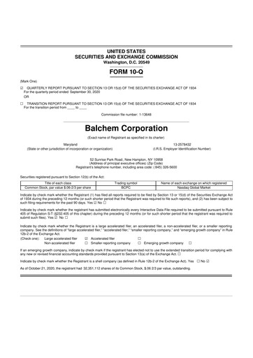 Thumbnail Balchem 10-Q Quarterly Report FY2020 