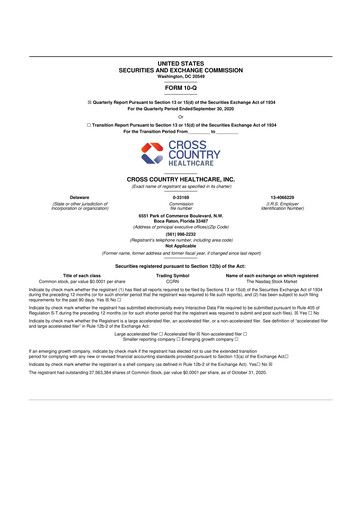 Thumbnail Cross Country Healthcare 10-Q Quarterly Report FY2020 