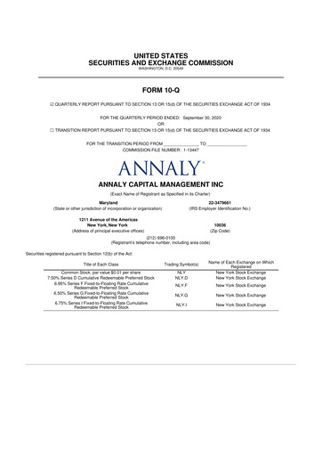 Thumbnail Annaly Capital Management
 10-Q Quarterly Report FY2020 