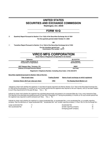 Thumbnail Virco Manufacturing 10-Q Quarterly Report FY2021 