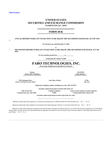 Thumbnail Faro Technologies
 10-K Annual Report 2020