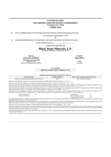 Thumbnail Black Stone Minerals
 10-K Annual Report 2020