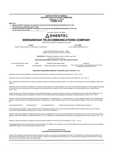 Thumbnail Shentel 10-K Annual Report 2020