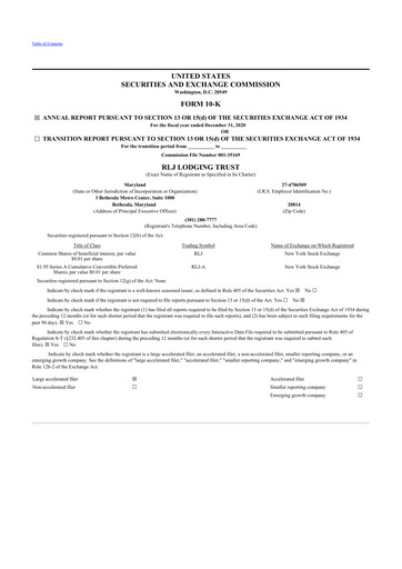 Thumbnail RLJ Lodging Trust 10-K Annual Report 2020