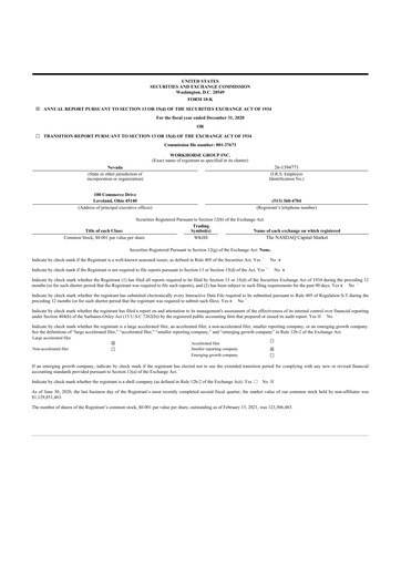 Thumbnail Workhorse Group
 10-K Annual Report 2020