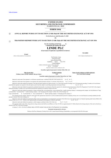 Thumbnail Linde 10-K Annual Report 2020