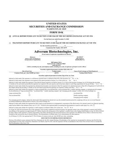 Thumbnail Adverum Biotechnologies
 10-K Annual Report 2020