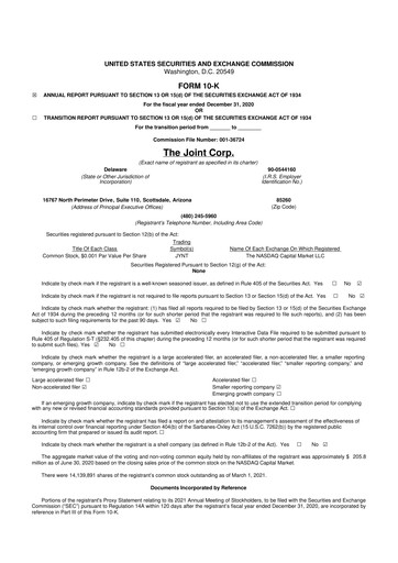 Thumbnail The Joint Corp. 10-K Annual Report 2020