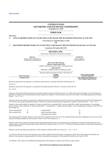 Thumbnail Ocugen 10-K Annual Report 2020