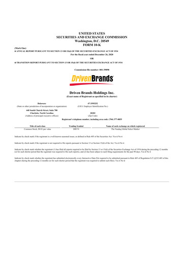 Thumbnail Driven Brands 10-K Annual Report 