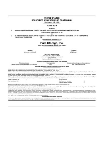 Thumbnail Pure Storage
 10-K Annual Report 2021