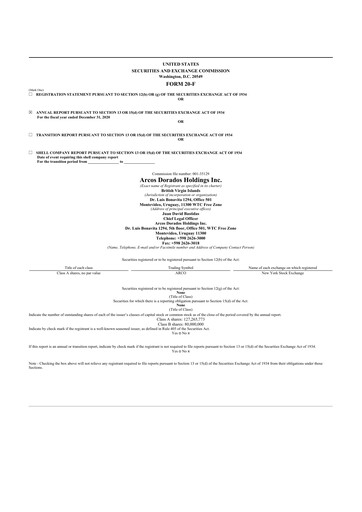 Thumbnail Arcos Dorados Holdings
 20-F Annual Report 2020