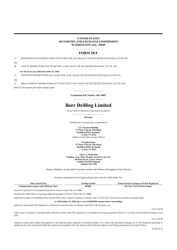 Thumbnail Borr Drilling
 20-F Annual Report 2020