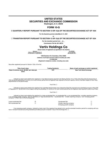 Thumbnail Vertiv Holdings
 10-Q Quarterly Report FY2021 