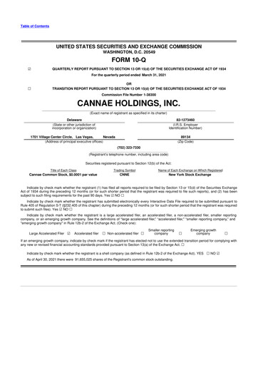 Thumbnail Cannae Holdings
 10-Q Quarterly Report FY2021 