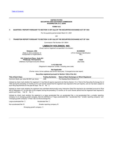 Thumbnail Limbach Holdings 10-Q Quarterly Report FY2021 