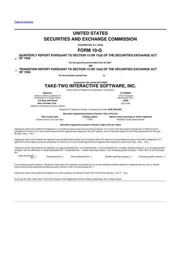 Thumbnail Take-Two Interactive
 10-Q Quarterly Report FY2022 