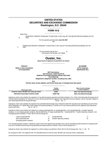 Thumbnail Ouster 10-Q Quarterly Report FY2021 