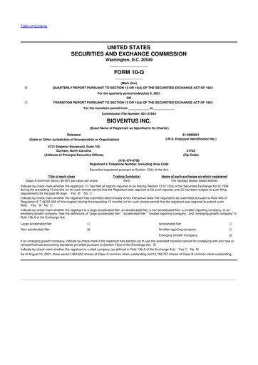 Thumbnail Bioventus 10-Q Quarterly Report FY2021 