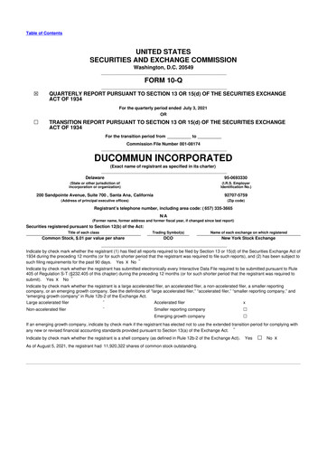 Thumbnail Ducommun 10-Q Quarterly Report FY2021 