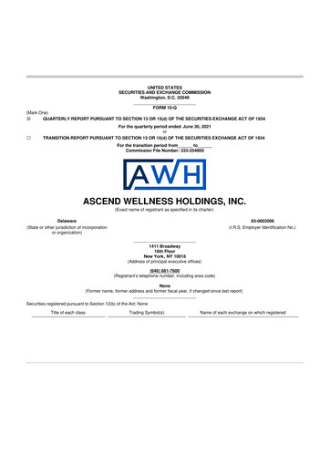 Thumbnail Ascend Wellness (AWH) 10-Q Quarterly Report FY2021 