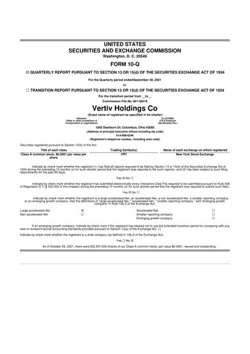 Thumbnail Vertiv Holdings
 10-Q Quarterly Report FY2021 