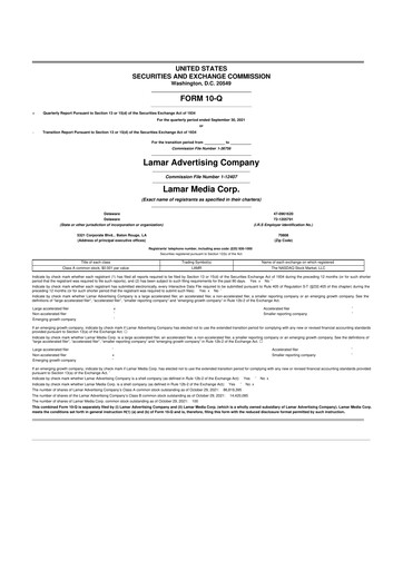 Thumbnail Lamar Advertising 10-Q Quarterly Report FY 