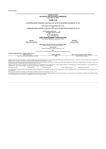 Thumbnail Ares Management
 10-Q Quarterly Report FY2021 