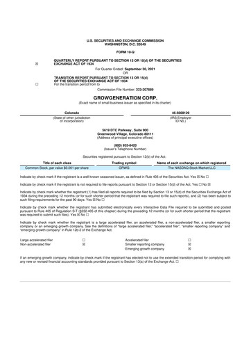 Thumbnail GrowGeneration
 10-Q Quarterly Report FY 