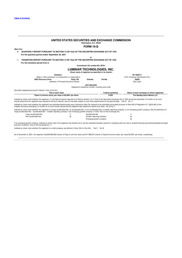 Miniature Luminar Technologies 10-Q Rapport trimestriel 2021 