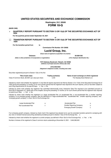 Thumbnail Lucid Motors 10-Q Quarterly Report FY 