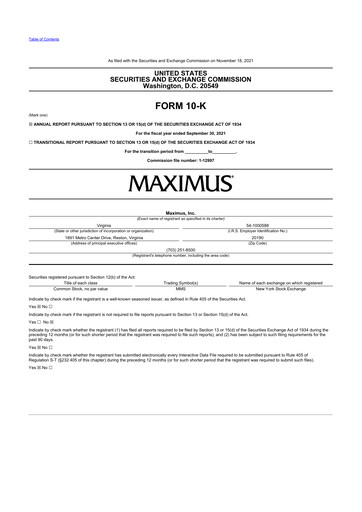 Thumbnail Maximus 10-K Annual Report 2021