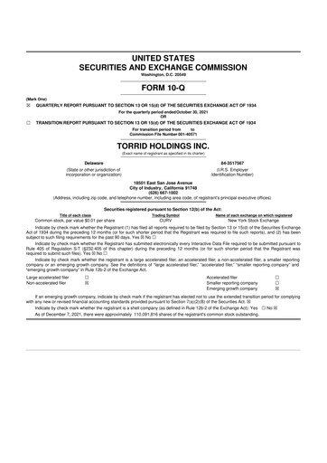 Vorschaubild Torrid Holding 10-Q Quartalsbericht 2021 