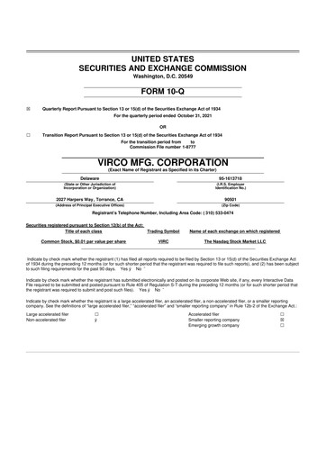 Thumbnail Virco Manufacturing 10-Q Quarterly Report FY2022 