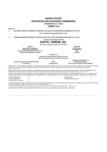 Miniature Digital Turbine
 10-Q Rapport trimestriel 2022 