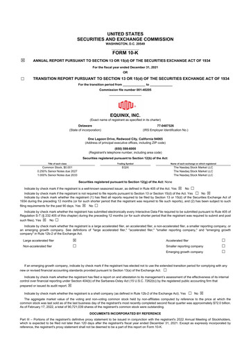 Thumbnail Equinix 10-K Annual Report 2021