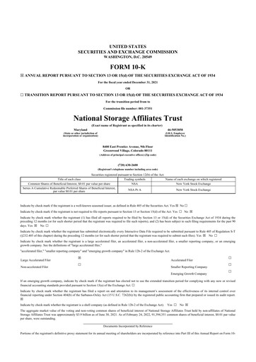 Thumbnail National Storage Affiliates Trust
 10-K Annual Report 2021
