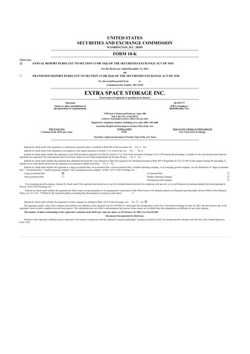 Thumbnail Extra Space Storage
 10-K Annual Report 2021