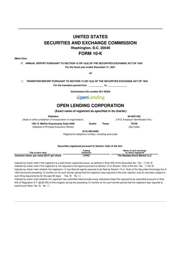 Thumbnail Open Lending 10-K Annual Report 2021