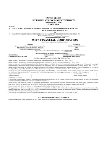 Thumbnail WSFS Financial 10-K Annual Report 2021